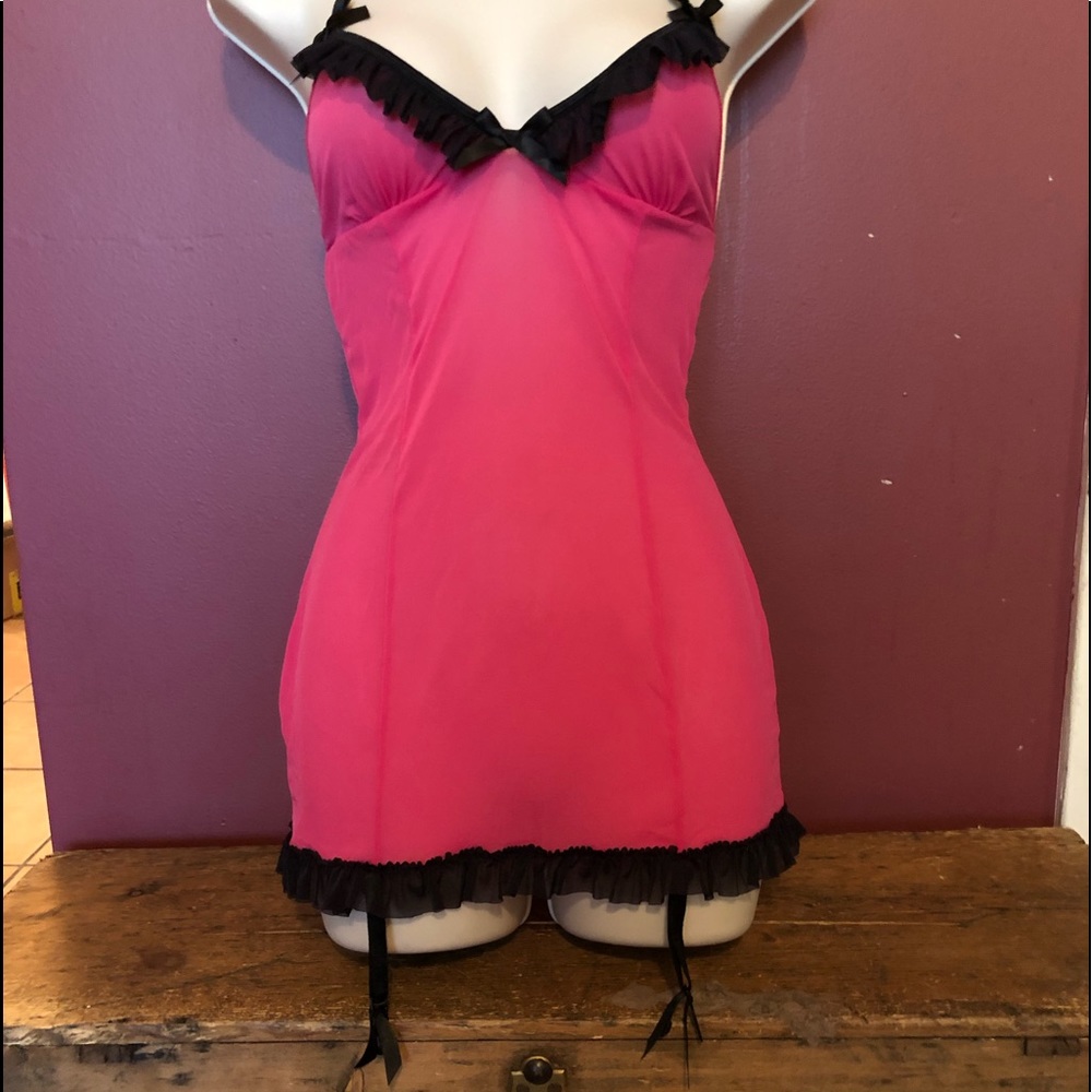Hot Pink French boudoir nighty
